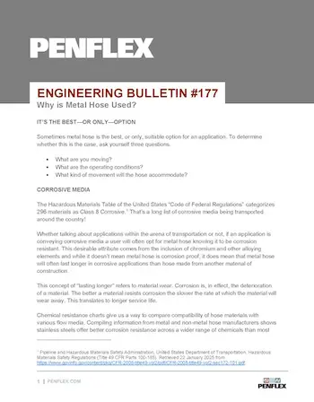 Thumbnail for Why Use Metal Hose Engineering Bulletin from Penflex