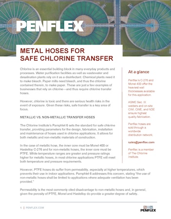 Thumbnail for engineering bulletin 104 about chlorine transfer hoses.