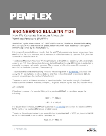 Thumbnail for engineering bulletin 126 on calculating maximum allowable working pressure (MAWP).