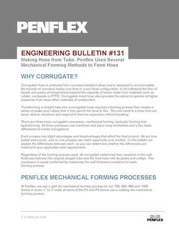 Thumbnail for engineering bulletin 131 about how corrugated hose is made.