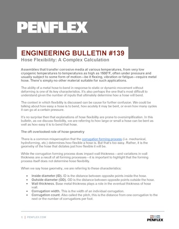 Thumbnail for engineering bulletin 139 about what really determines hose flexibility.