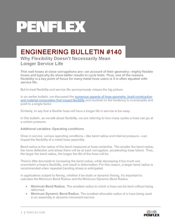 Thumbnail for engineering bulletin 140 about the misconceptions around the role of flexibility in long service life.