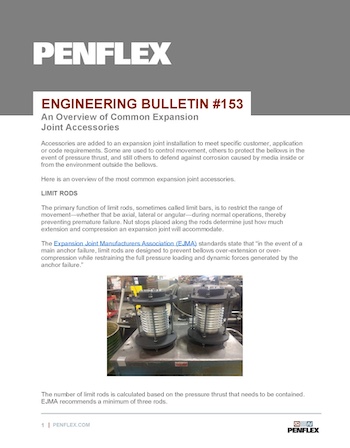 Thumbnail for engineering bulletin 153 about common expansion joint accessories.