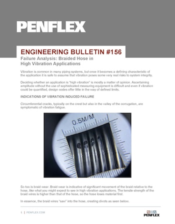 Thumbnail for engineering bulletin 156 about a failure analysis case study involving an high vibration application.