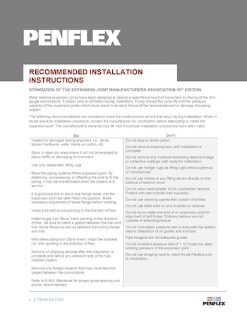 Thumbnail for engineering bulletin 160 on recommended installation instructions for expansion joints.