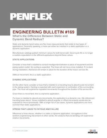 Thumbnail for engineering bulletin 169 about the difference between static and dynamic bend radius.