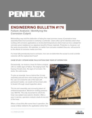 Thumbnail for engineering bulletin 176 about a failure analysis case study involving corrosion.