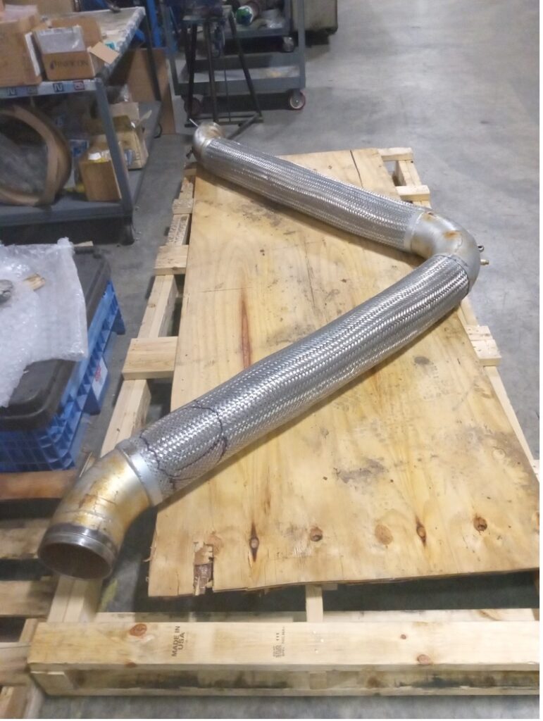 Steam hose returned for failure analysis