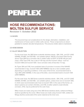 Thumbnail for Molten Sulfur Service Recommended Spec