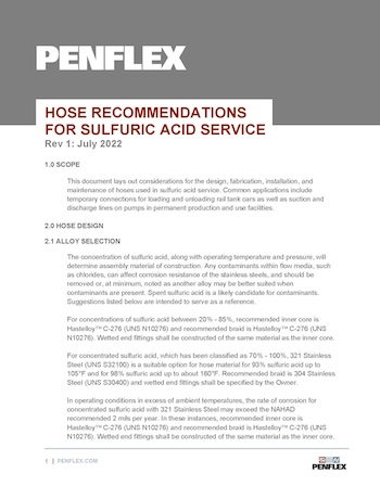 Thumbnail for Sulfuric Acid Service Recommended Spec