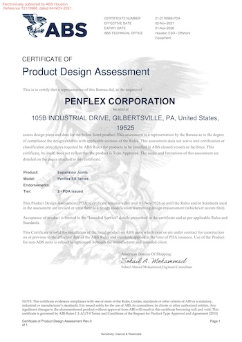 Thumbnail for Exhaust Expansion Joint ABS Certification